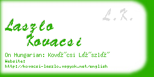 laszlo kovacsi business card